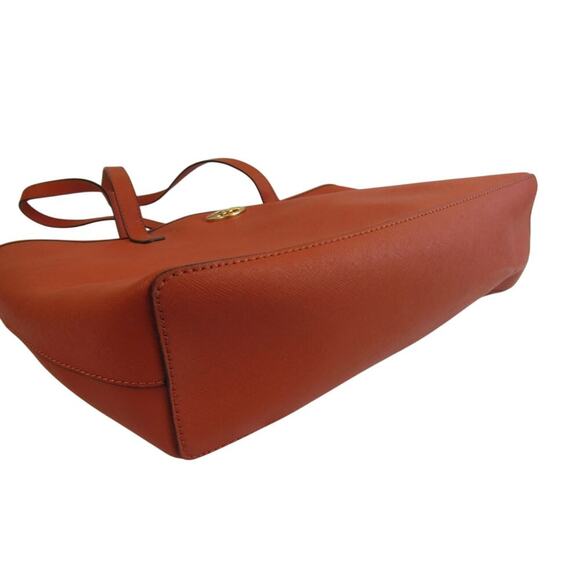 Burnt Orange Leather Tote Bag Structured Shopper - Picture 3 of 7